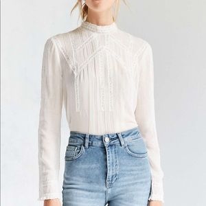 ISO UO kimchi blue victorian mock neck blouse